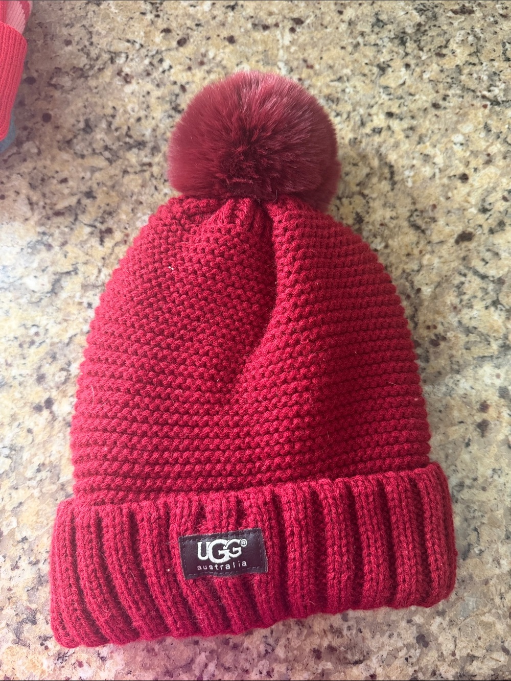 UGG Crimson Pom Pom Knit Beanie
